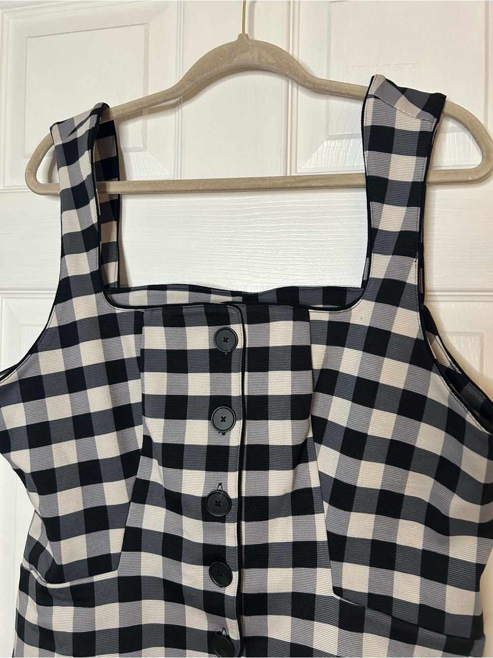 Anthropologie Maeve Square-Neck Button-Front Tank Gingham Vest - Picture 5 of 12
